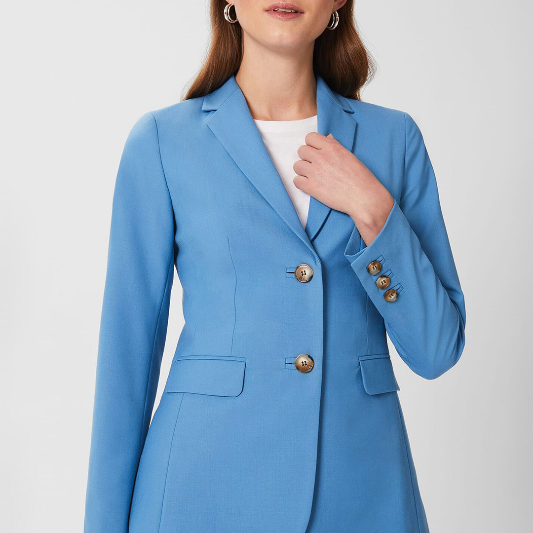 Blue Francesca Wool Blend Blazer