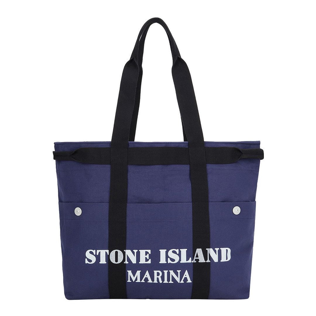 Dark Blue Large Cotton Tote Bag