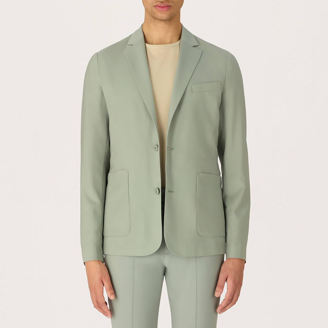 Sage Virgin Wool Blazer