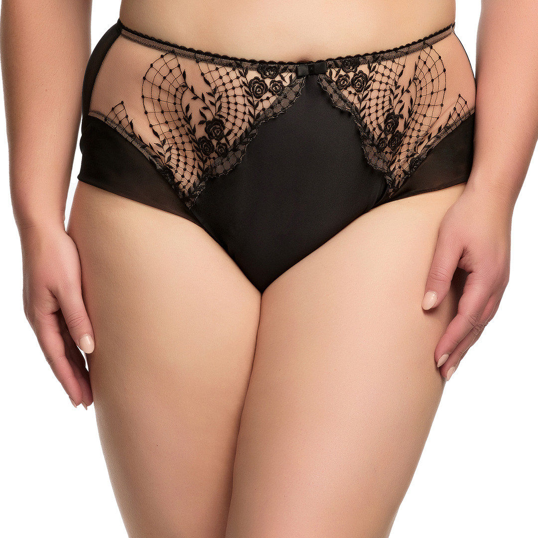 Black Julie Roses Brief