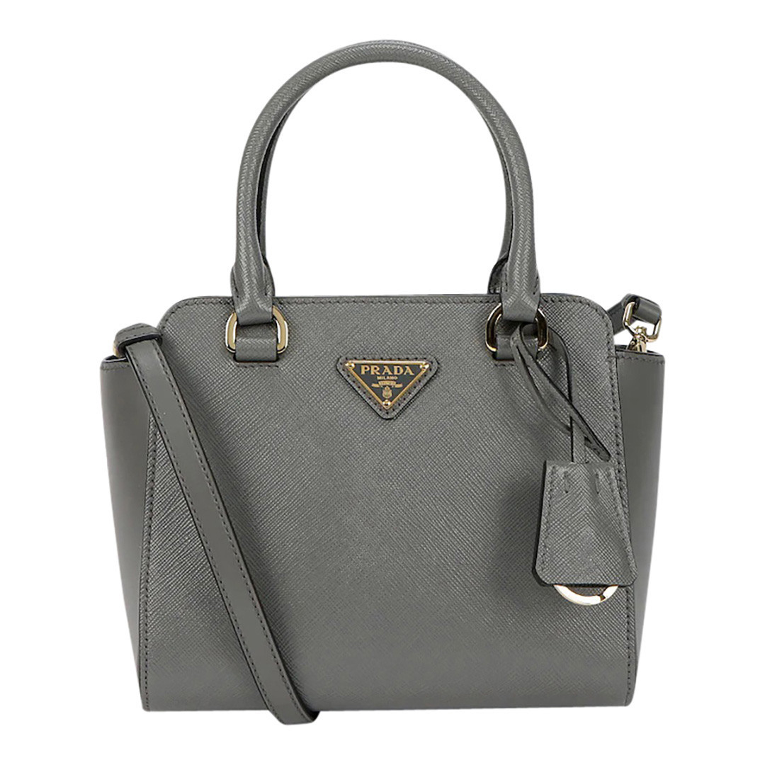 Grey Mini Saffiano Handbag