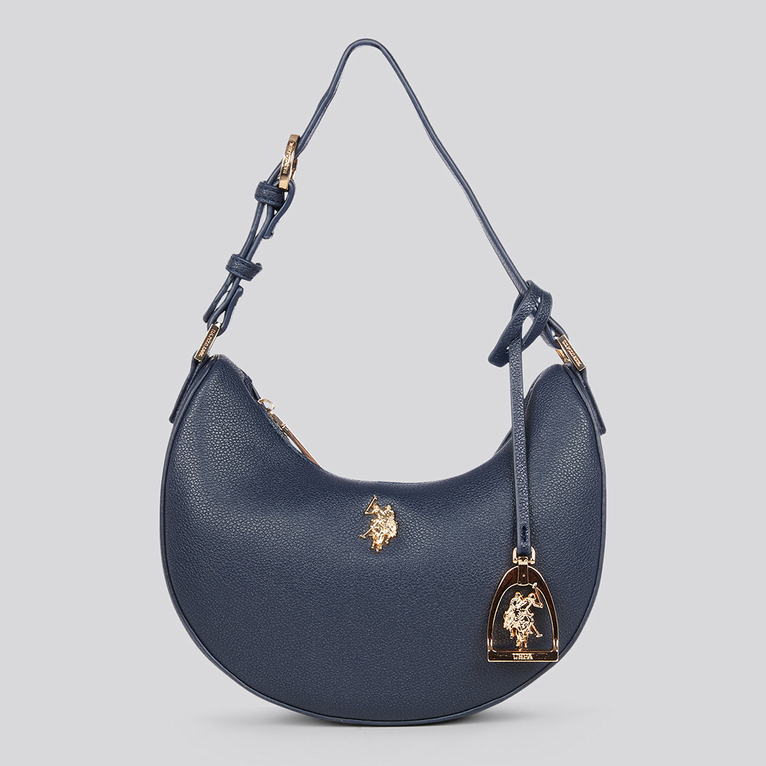 Navy  U.S. Polo Assn. Jones Small Round Hobo Bag