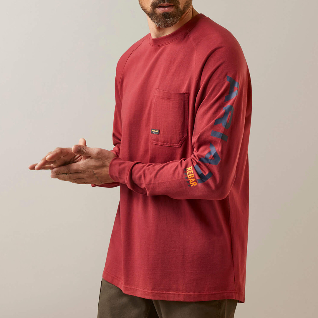 Men's Orange Rebar Long Sleeve T-shirt