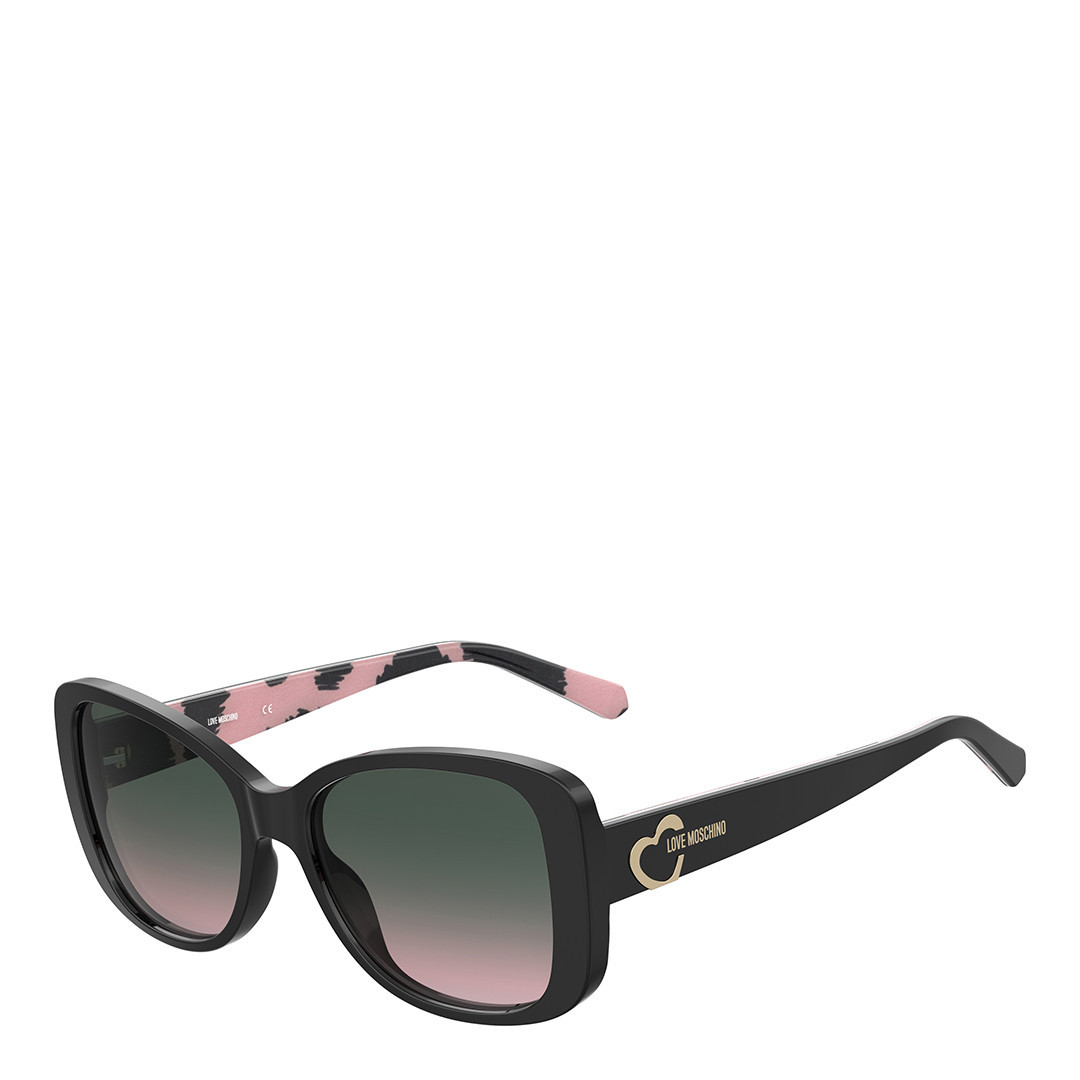Pink Black Pattern Rectangular Sunglasses 56mm