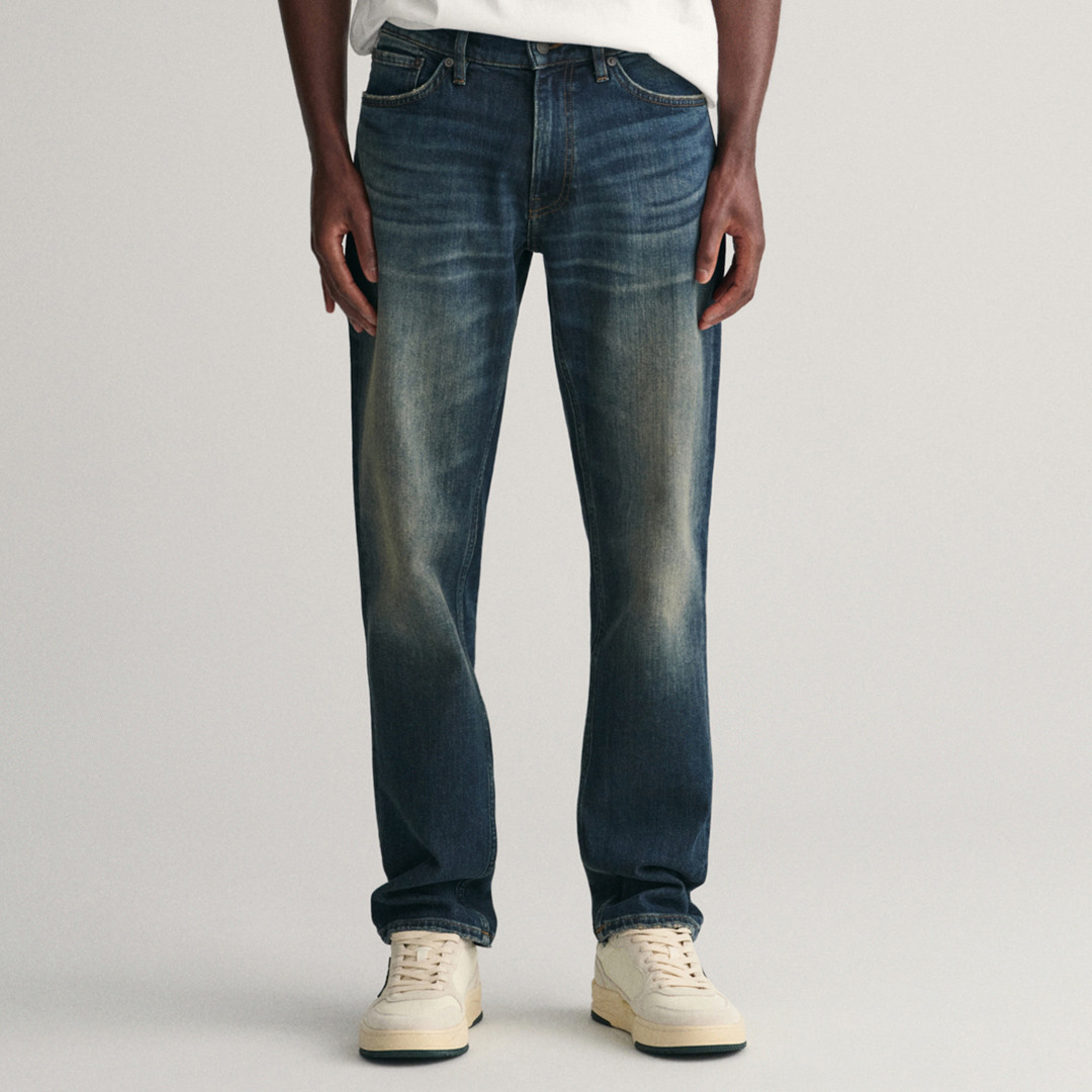 Mid Blue Straight Archive Wash Jeans
