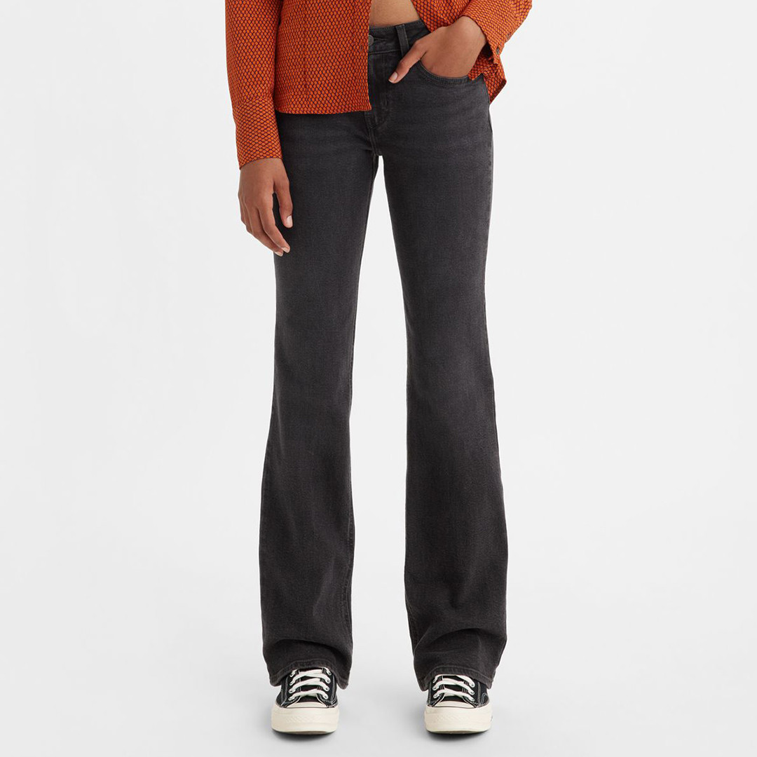 Black Superlow Bootcut Stretch Jeans