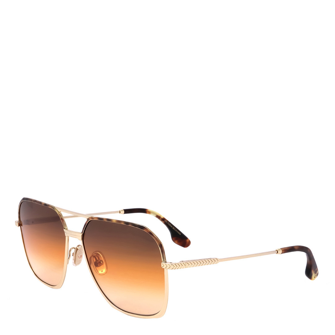 Gold/Brown Orange Aviator Sunglasses 59mm