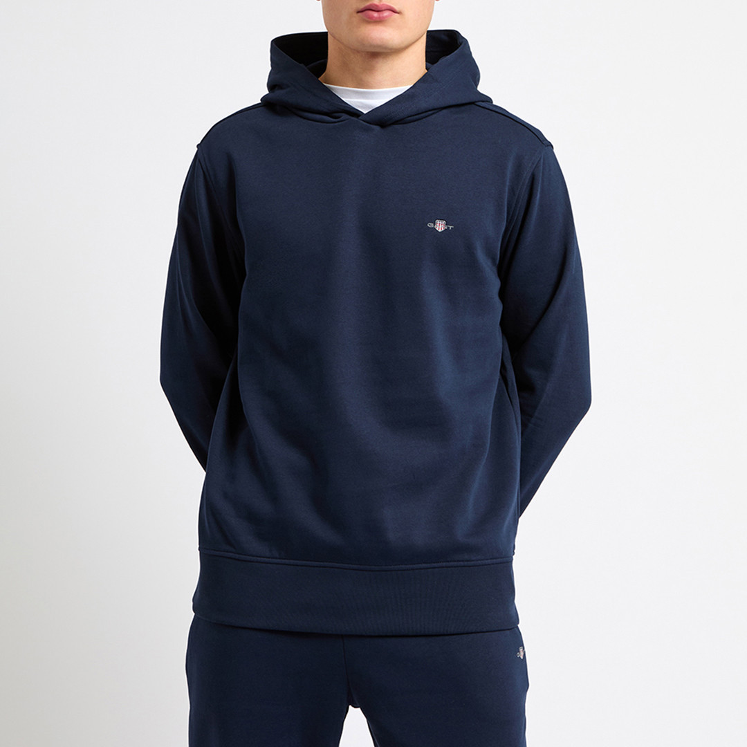 Navy Shield Logo Hoodie