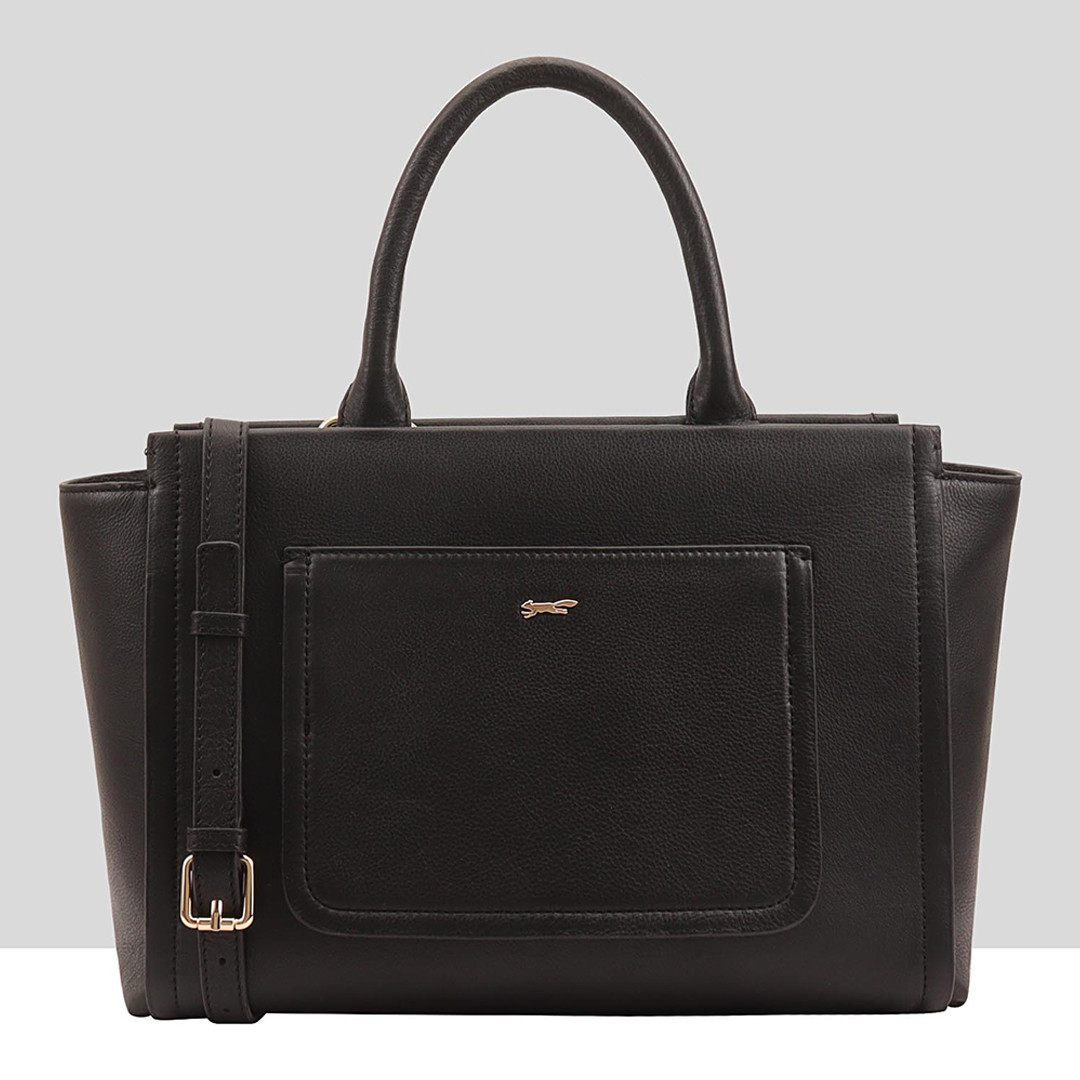 Jet Black Shinano Multiway Leather Bag