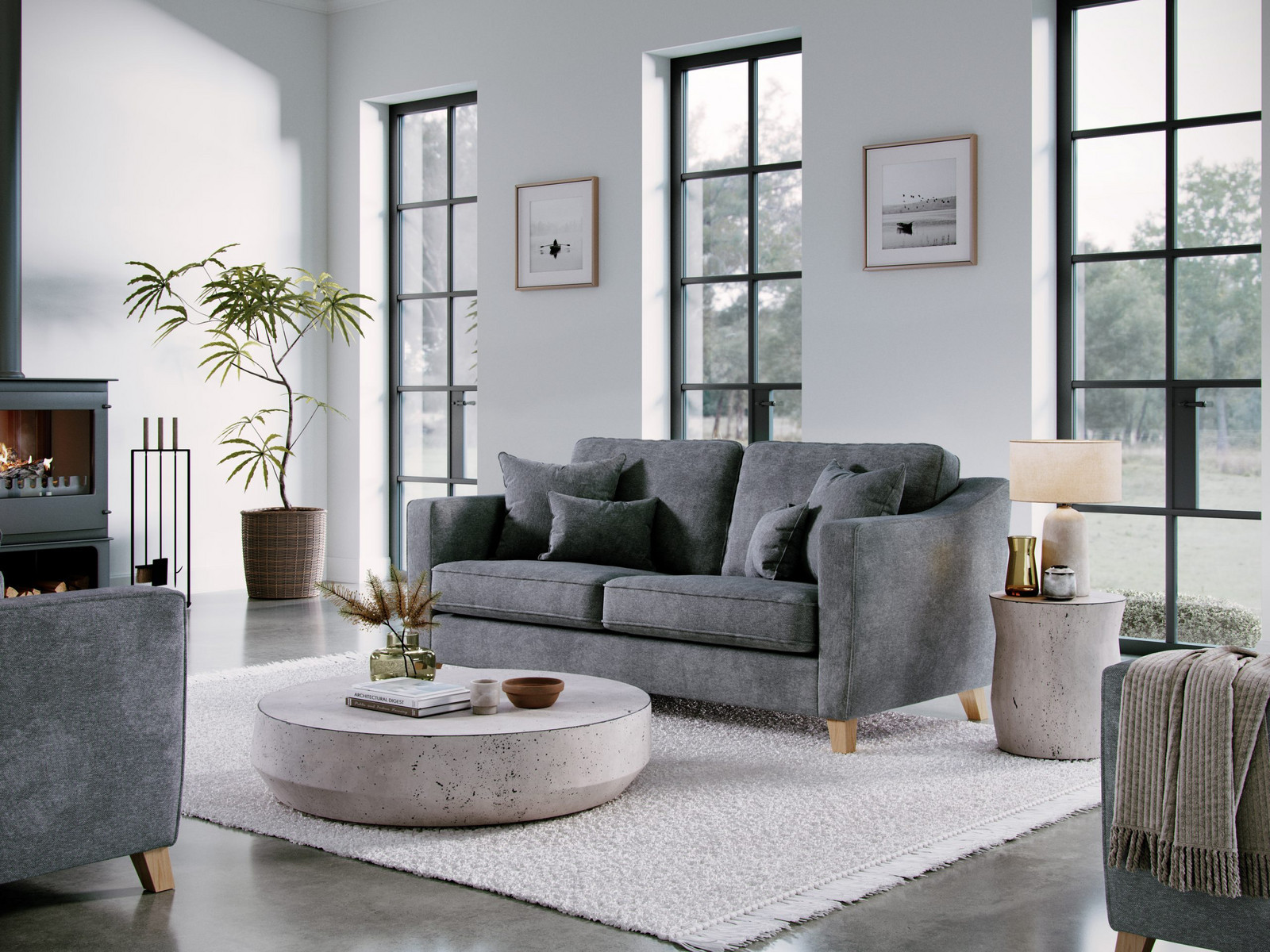 Elton Medium Sofa City Steel