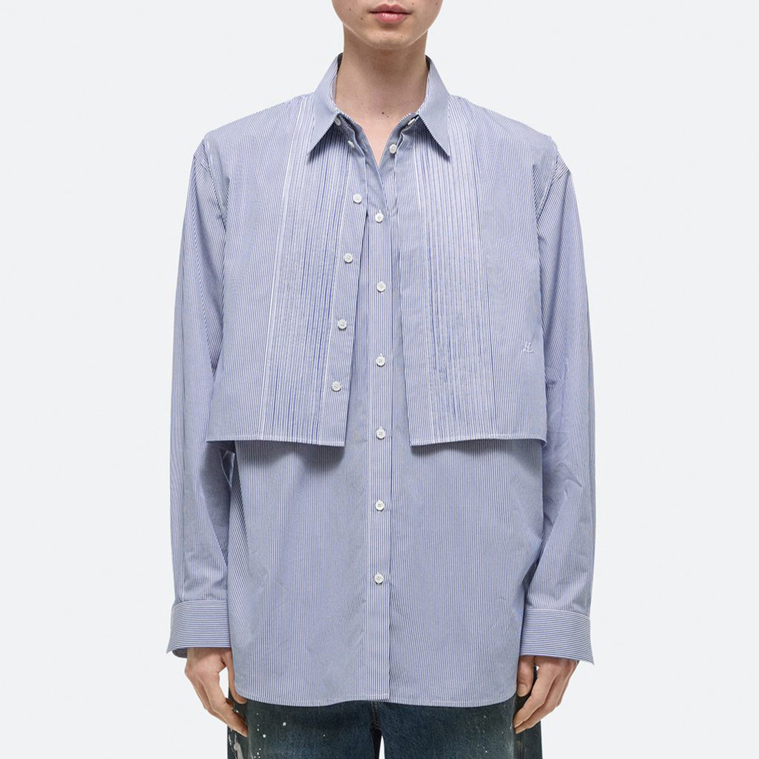 Blue Stripe Sleeveless Tux Shirt