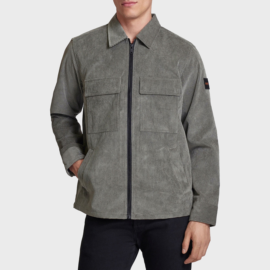 Green Lozzy Corduroy Full Zip Overshirt
