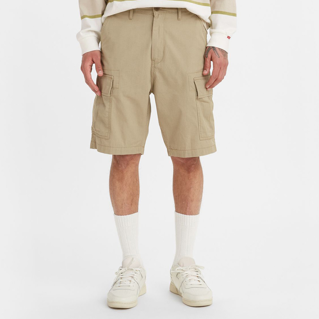 Beige Carrier Cargo Chino Shorts