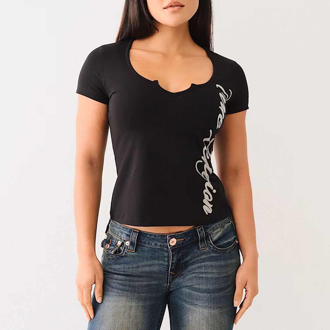 Black Crystal Notch T-Shirt