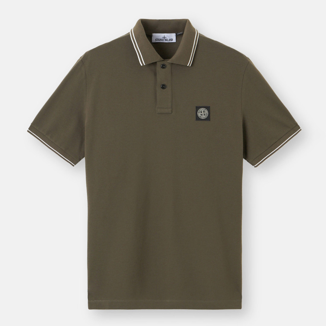 Khaki Green Pique Cotton Polo Shirt