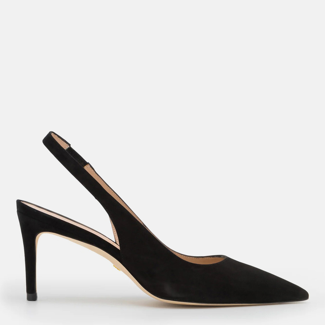 Black Stuart 75 Slingback Heeled Shoe