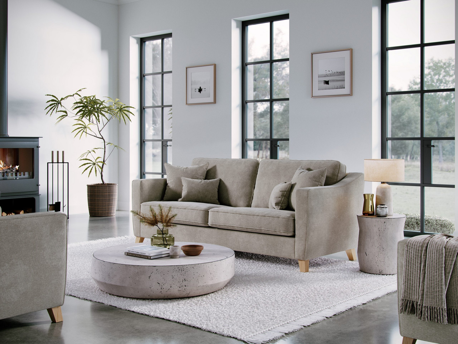 Elton Large Sofa City Stone