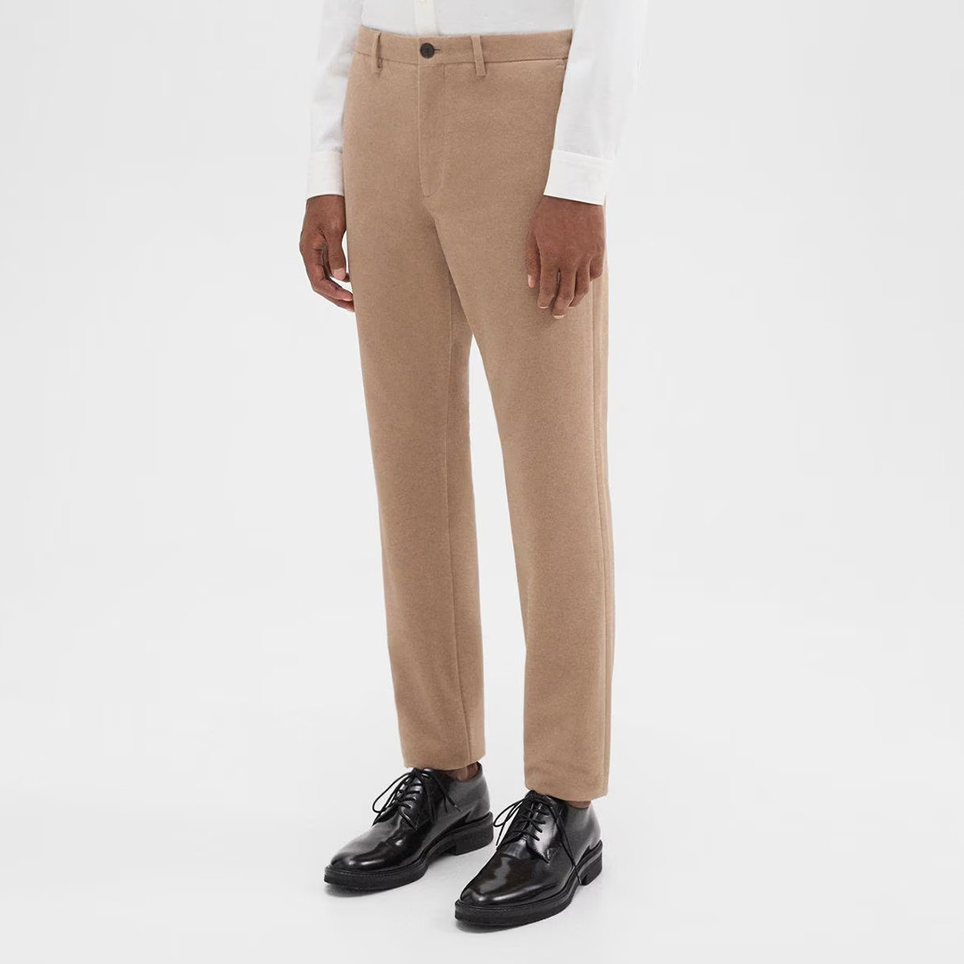 Camel Zaine Stretch Cotton Blend Trousers