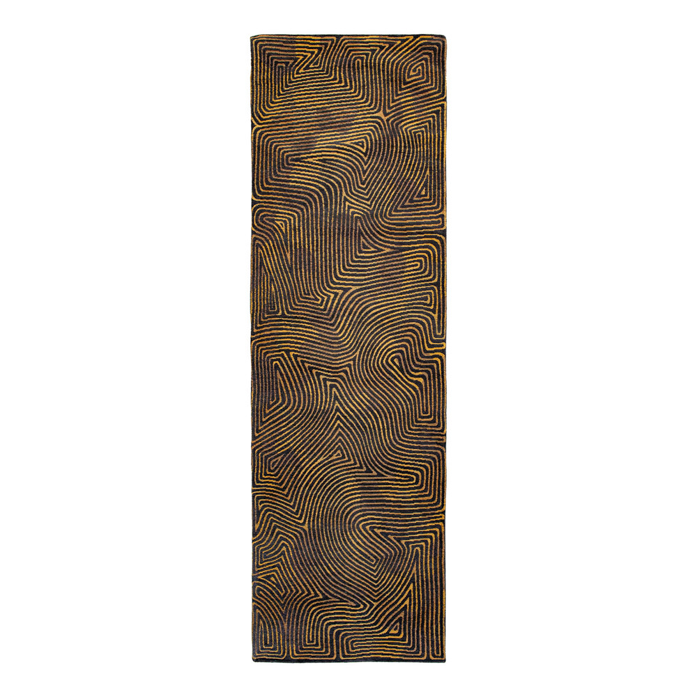 Black Gold Meditation 80 x 250 cm Rug