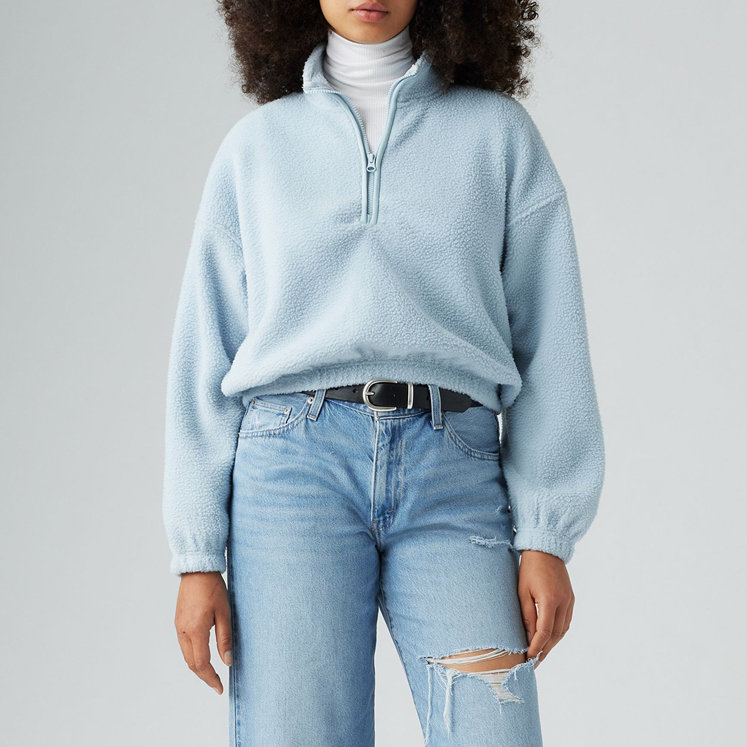 Blue Delta 1/4 Zip Fleece Jumper