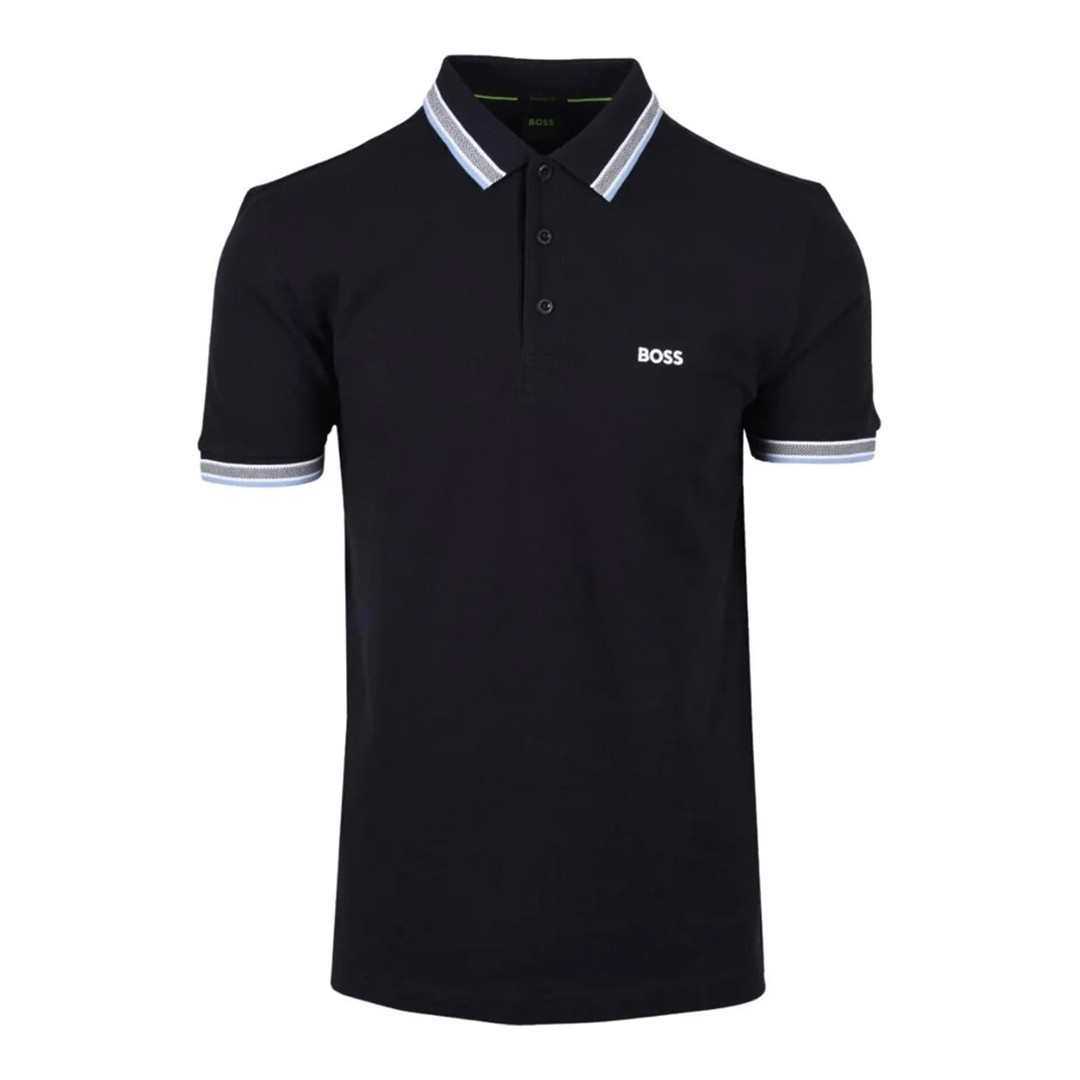Navy Tipped Cotton Polo Shirt