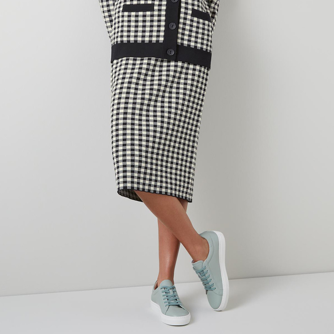 Black Lea Check Skirt