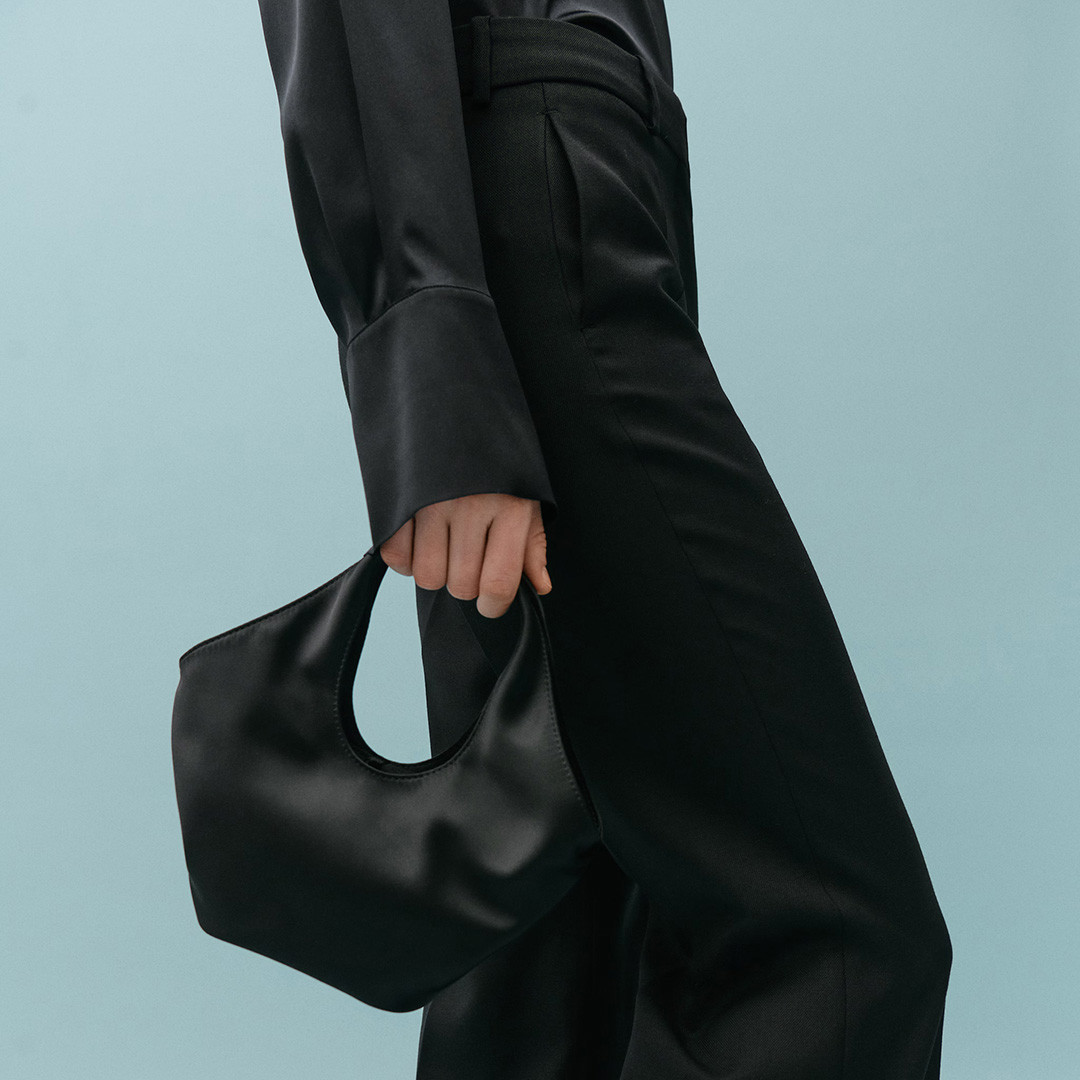 Black Top Handle Bag