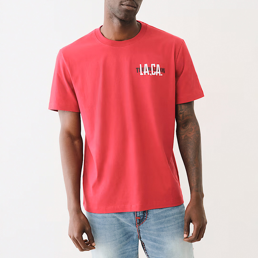 Red City Flock Printed T-Shirt