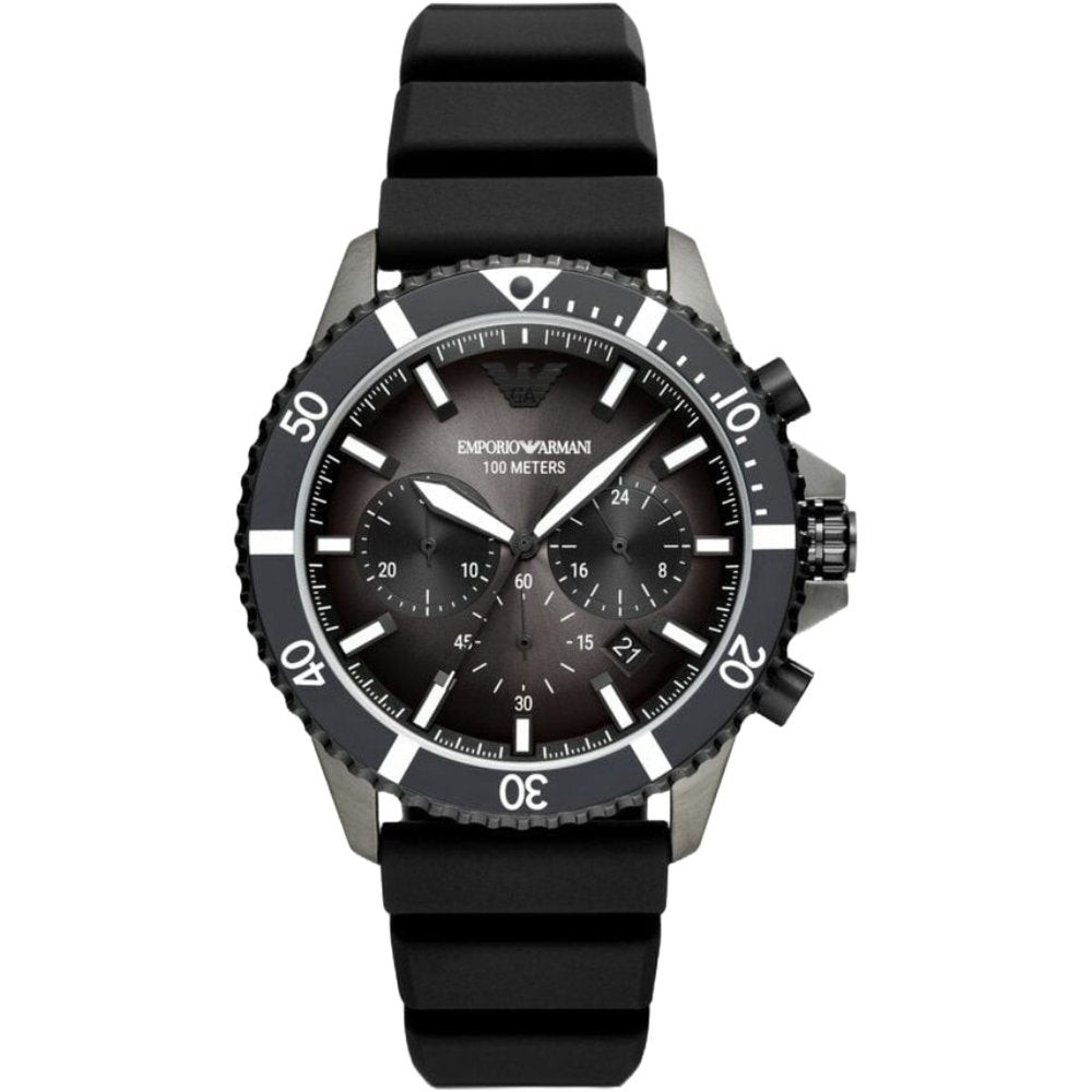 Emporio Armani AR11515 Diver Black Silicone Chronograph Menâs Watch