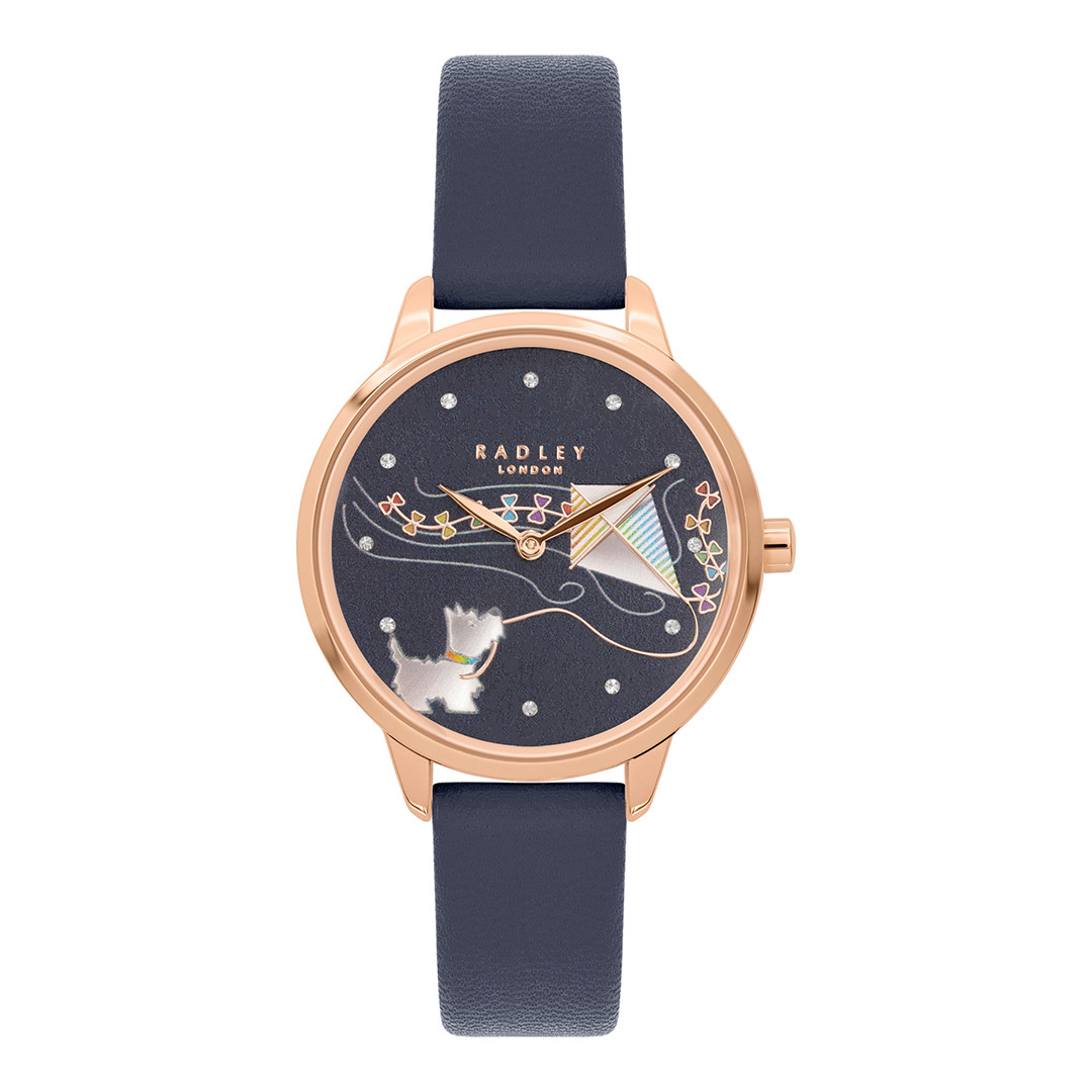 Rose Gold Responsible Ladies Leather Ink Strap Watch