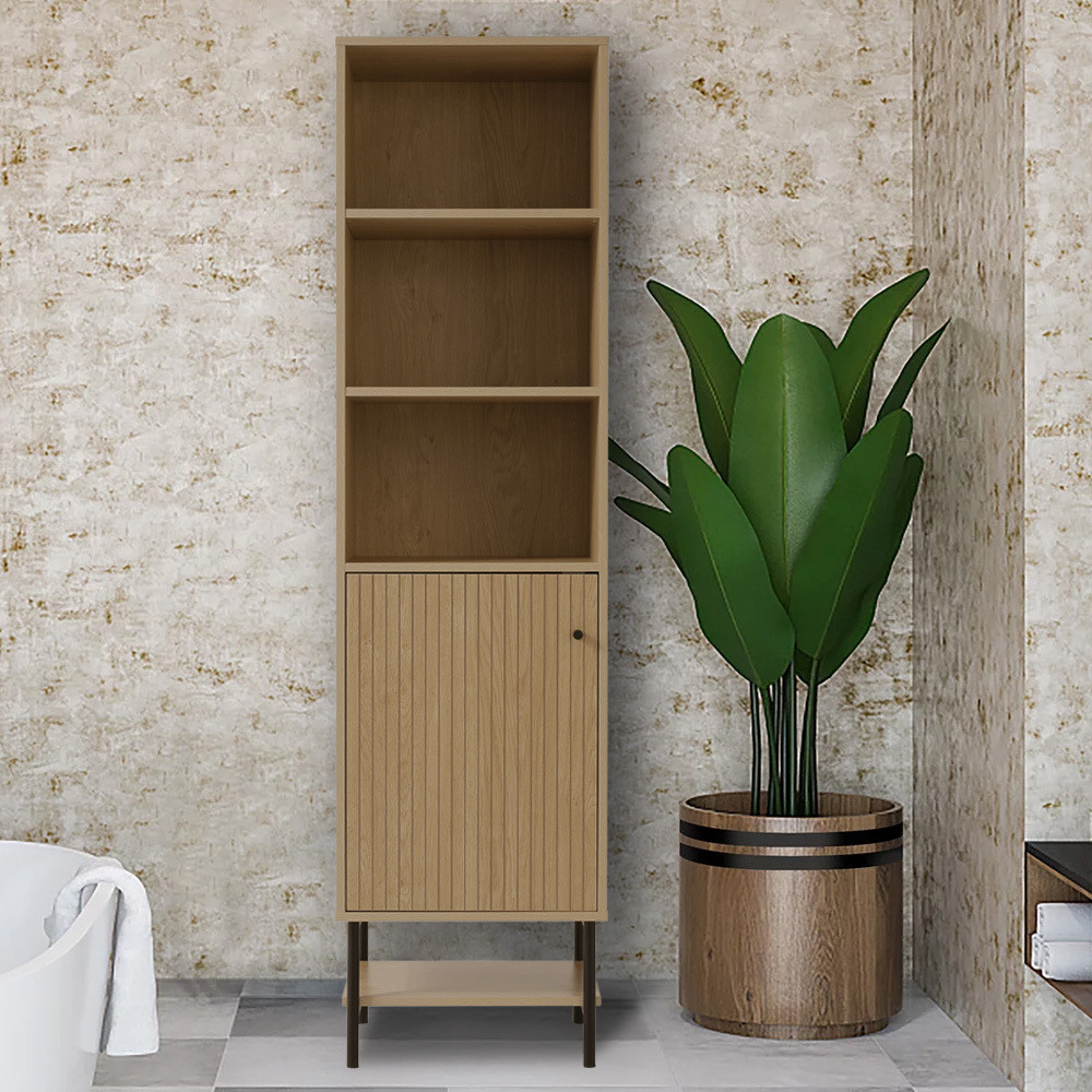 Freestanding Wooden Cabinet with Bottom Shelf
