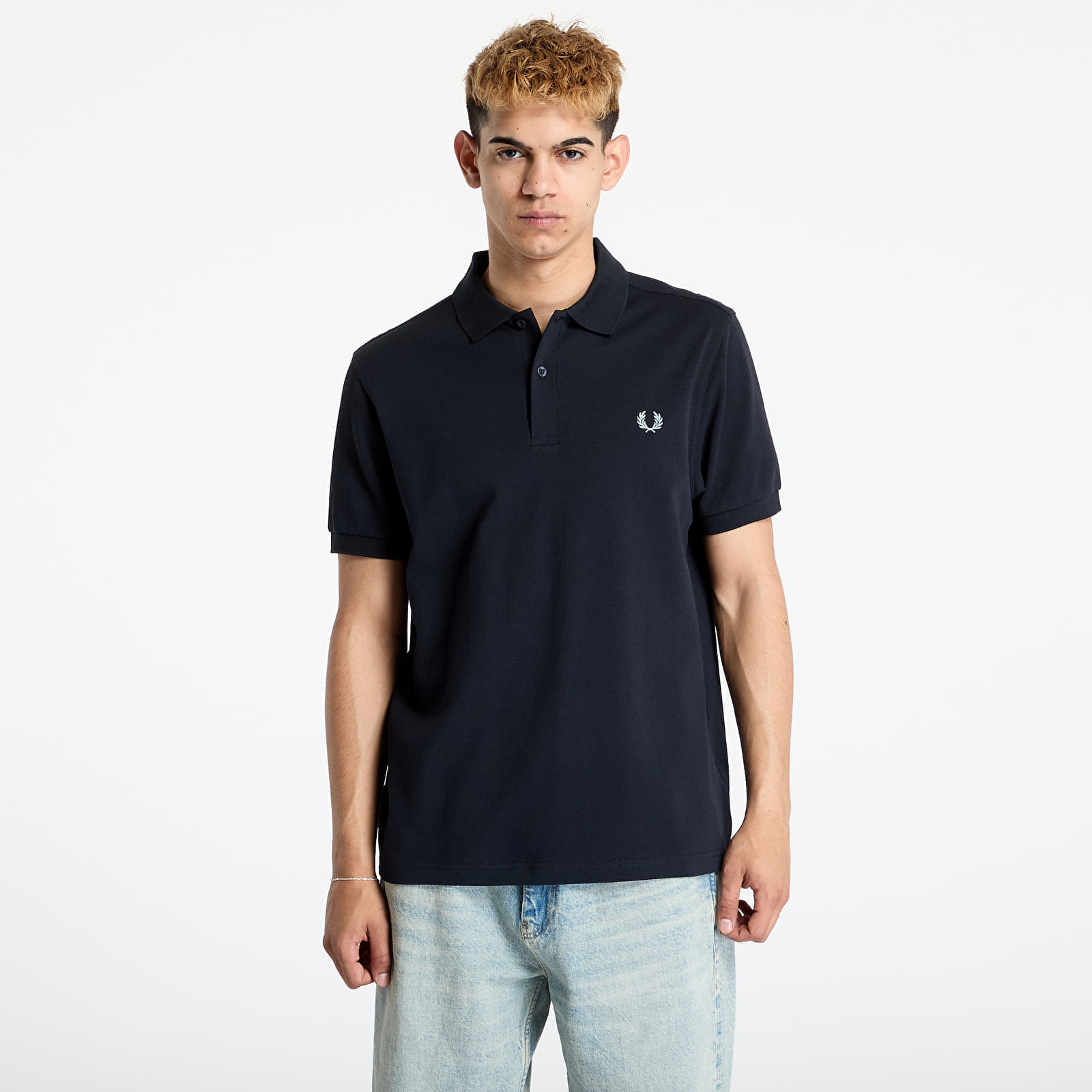 T-shirt FRED PERRY The Fred Perry Shirt Navy/ Mint Blue M