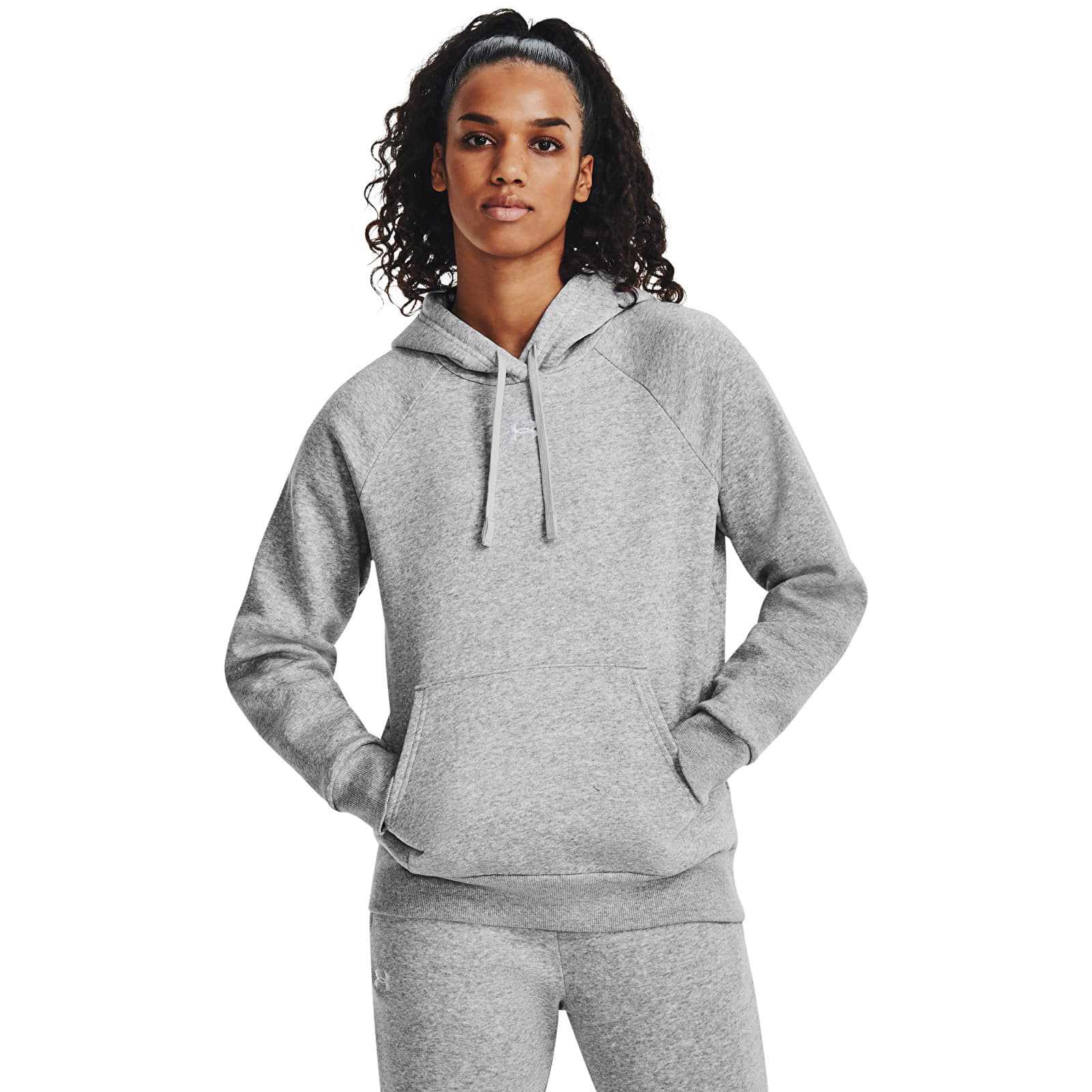 Sweatshirt Under Armour Rival Fleece Hoodie Mod Gray Light Heather/ White S