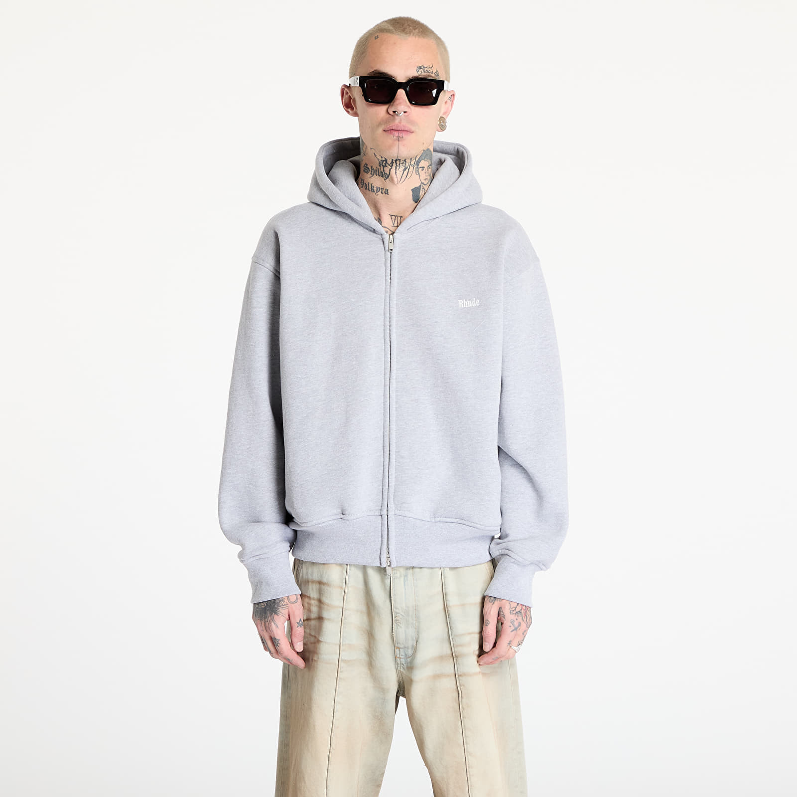 Sweatshirt Rhude Classique Full-Zip Hoodie Heather Gray S