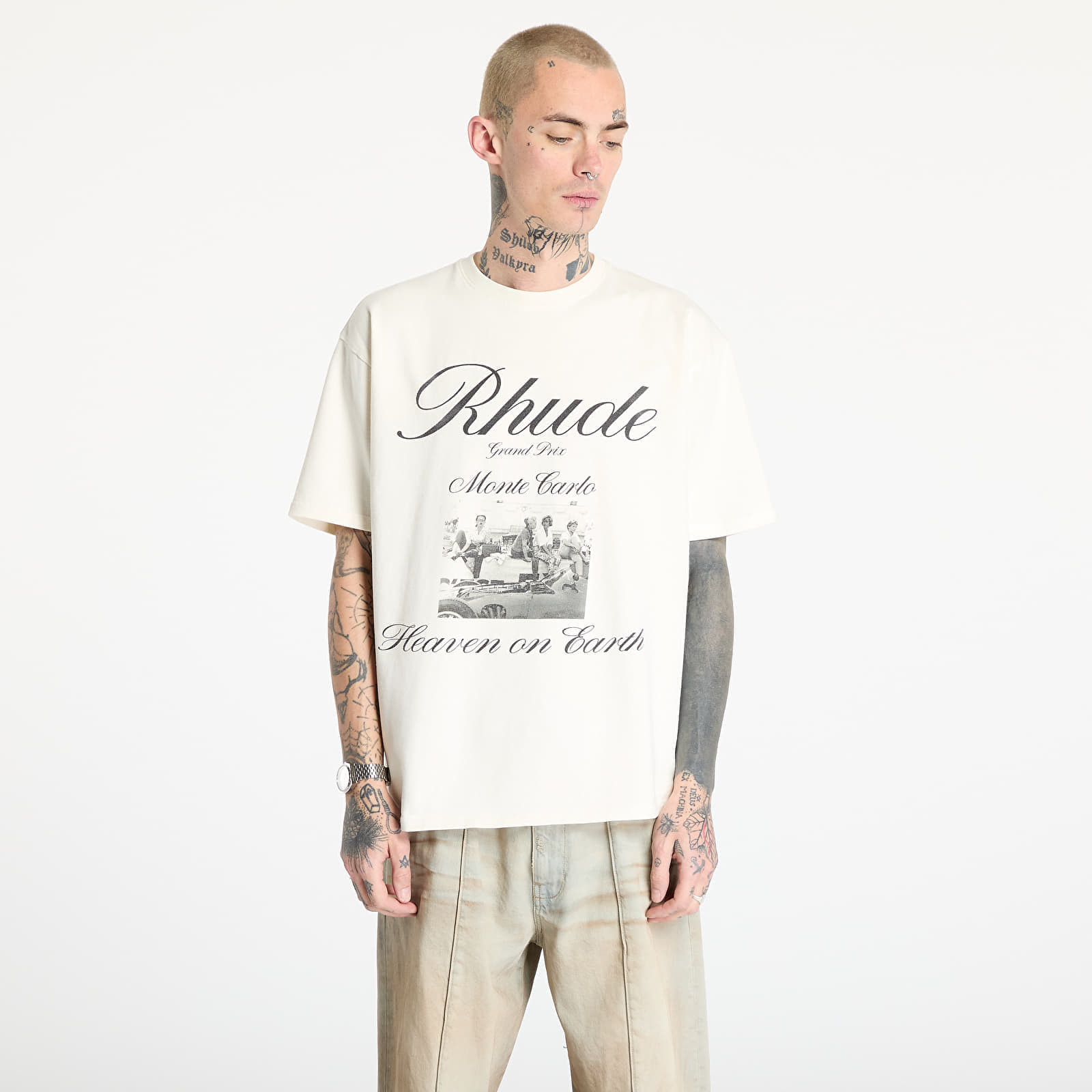 T-shirt Rhude Heaven On Earth Tee Vintage White S
