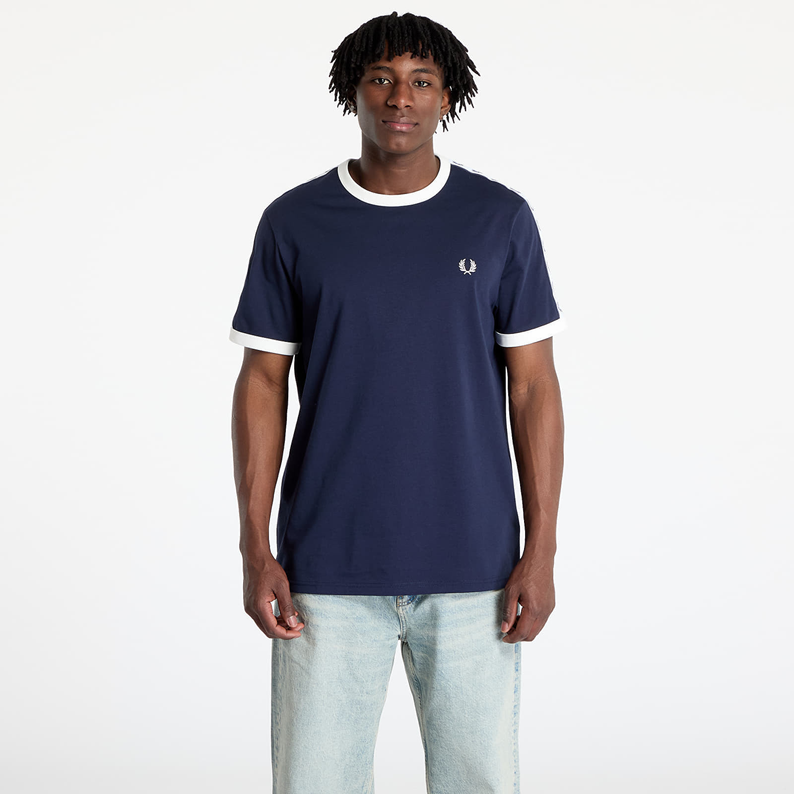 T-shirt FRED PERRY Taped Ringer T-Shirt Carbon Blue S