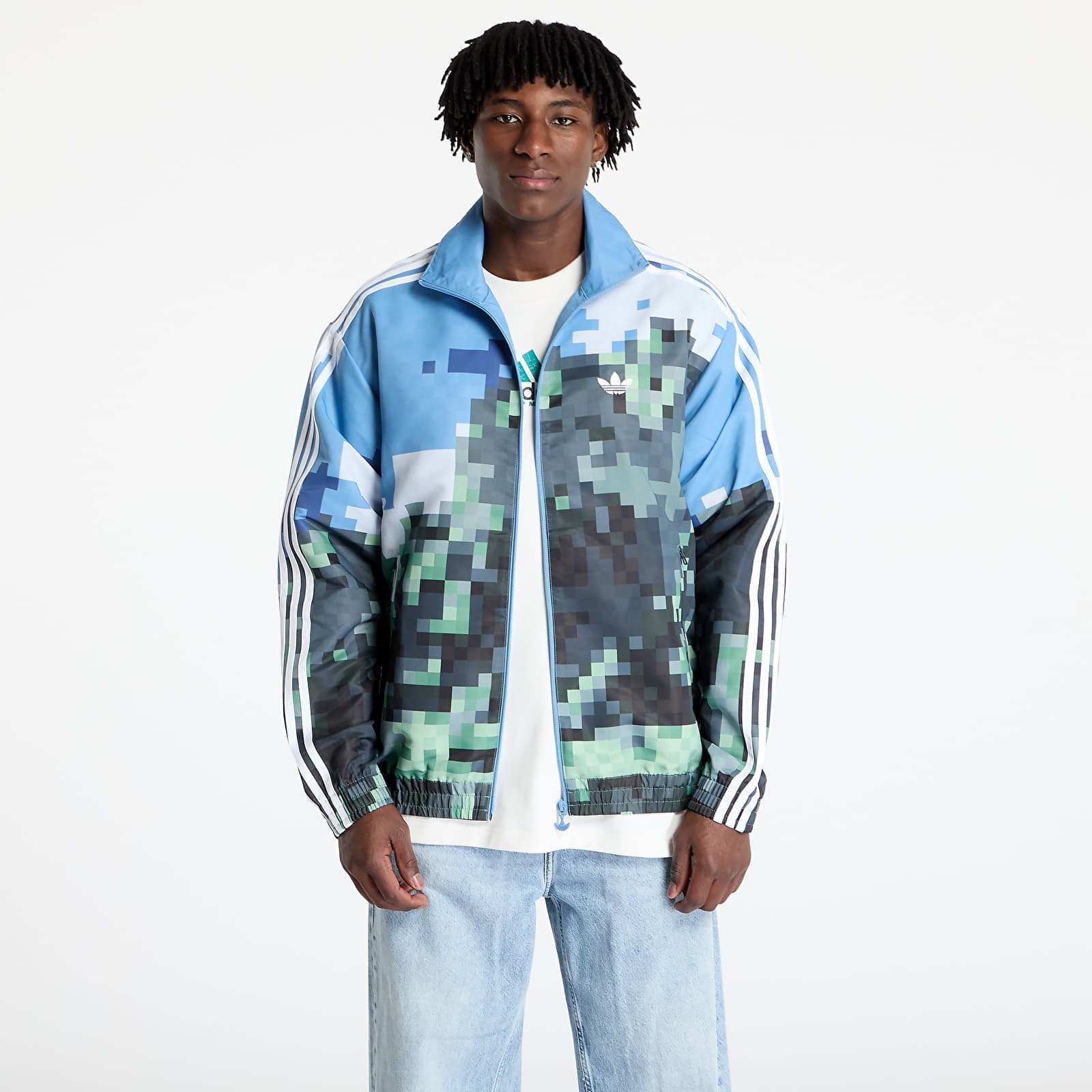 Jacket adidas x Minecraft Tracktop Blue/ Hazy Blue/ Magic Lime S