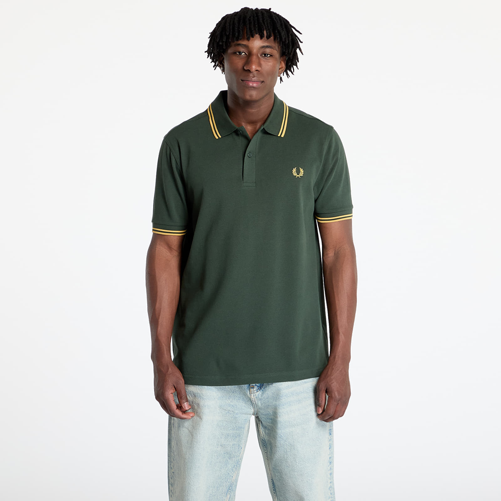 T-shirt FRED PERRY Twin Tipped Shirt Crt Grn/ Hnycmb M