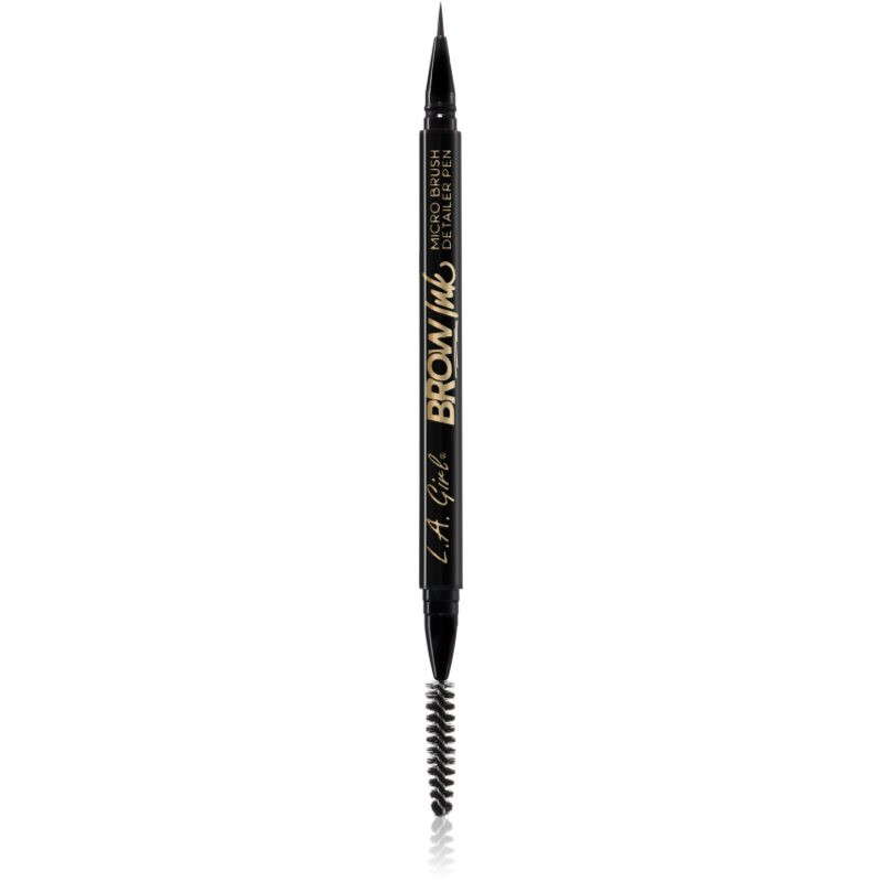 L.A. Girl Cosmetics Brow Ink eyebrow pen with brush shade Dark Brown 0.45 ml