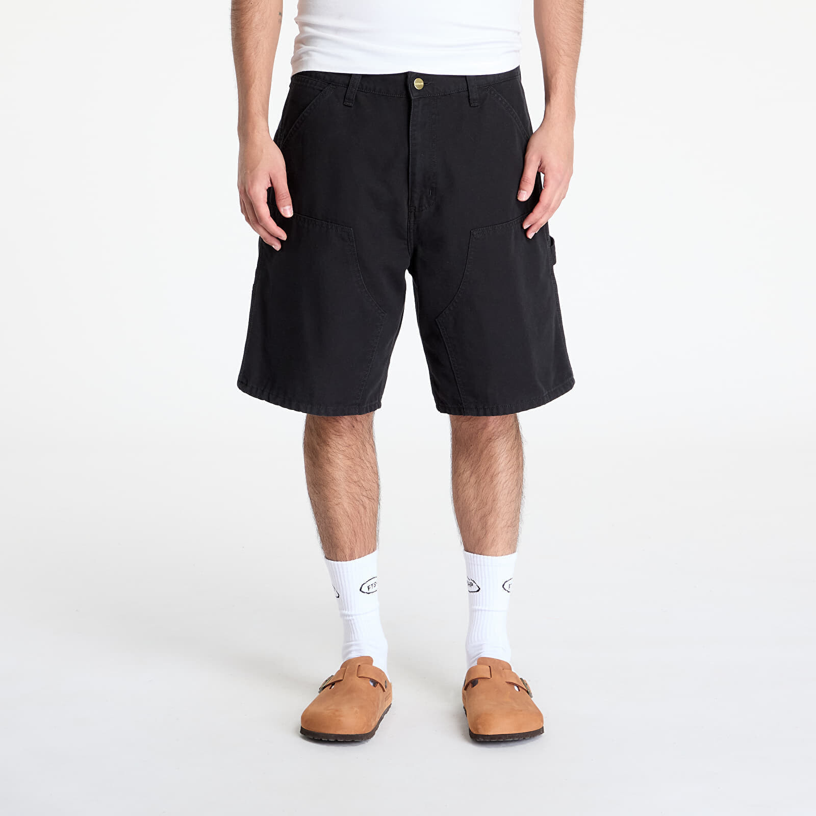 Shorts Carhartt WIP Double Knee Short Black Stone Washed 29