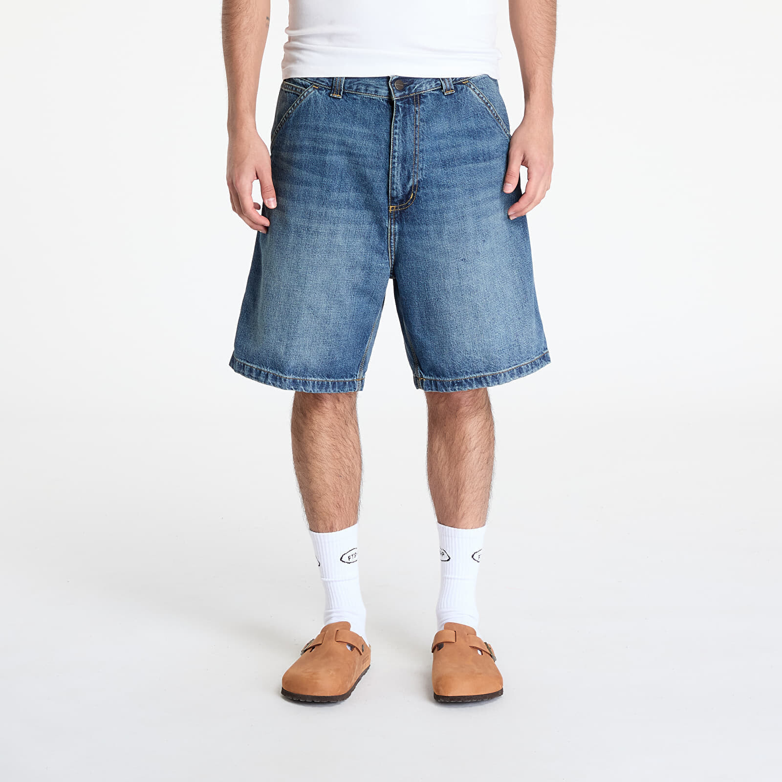 Shorts Carhartt WIP OG Single Knee Short Blue Dark Used Wash XS