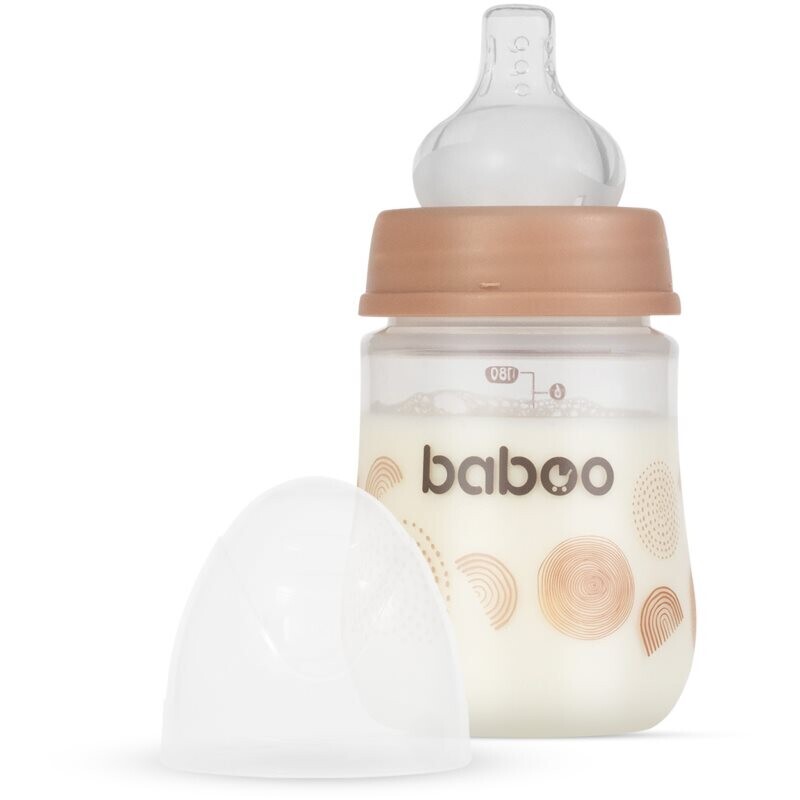 Baboo Anti-colic Feeding Bottle anti-colic bottle for children from birth Au Naturale, 0 m+ 180 ml