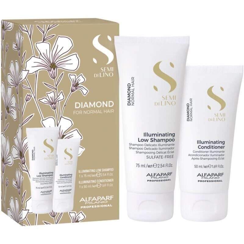 Alfaparf Milano Semi di Lino Diamond Minisize Kit travel set for brilliant shine