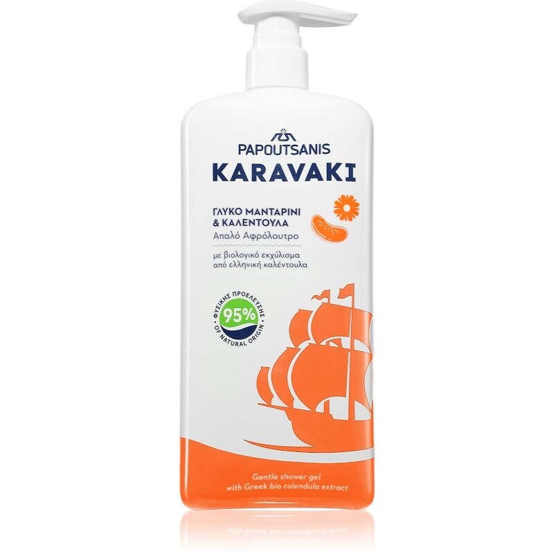 PAPOUTSANIS Karavaki Mandarine-Calendula shower gel 750 ml