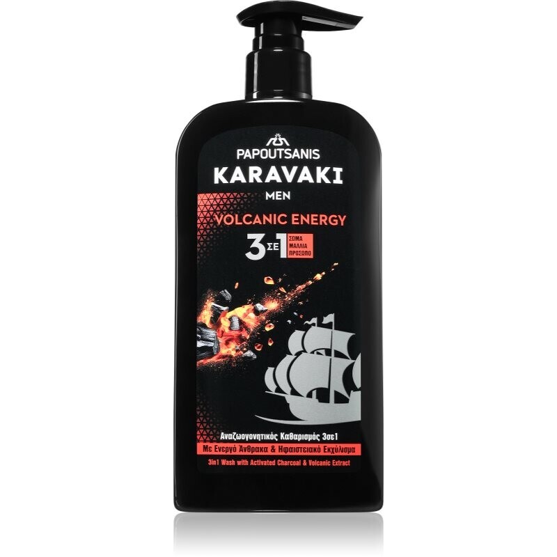 PAPOUTSANIS Karavaki Volcanic Energy 3-in-1 cleansing gel 550 ml