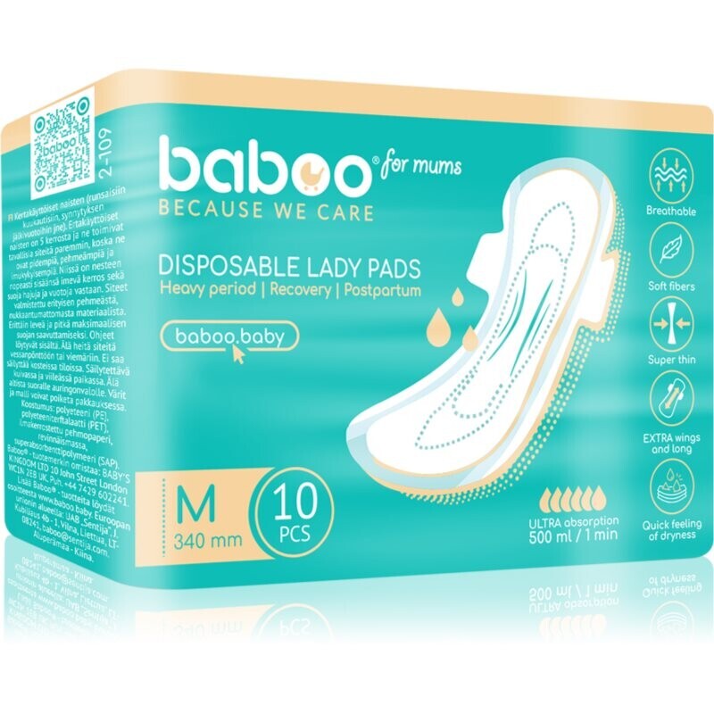 Baboo Postpartum Maternity Pads maternity pads single-use size M 10 pc