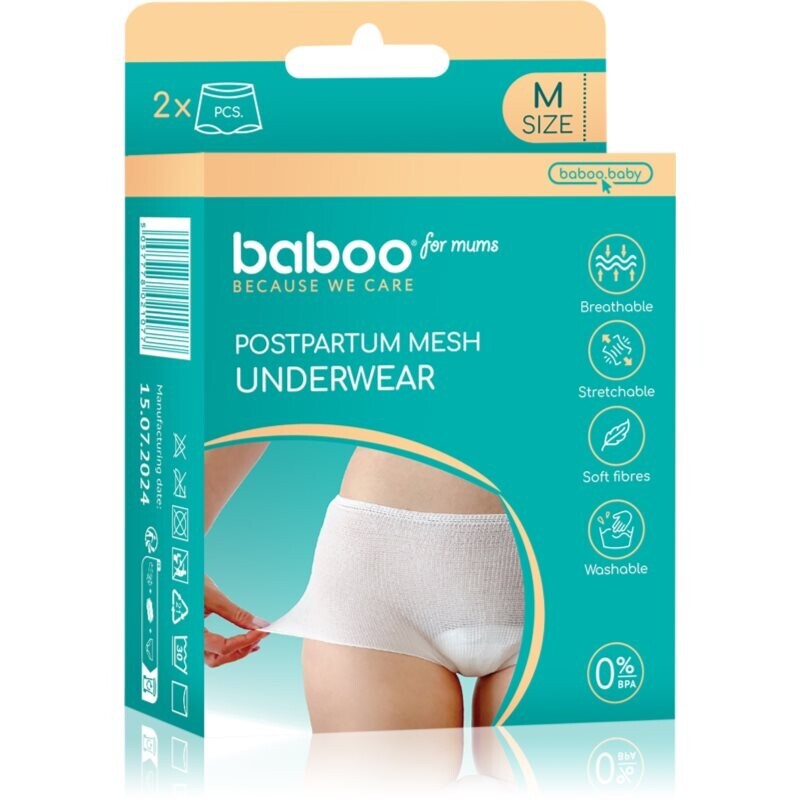 Baboo Postpartum Mesh Pants postpartum underwear size M 2 pc