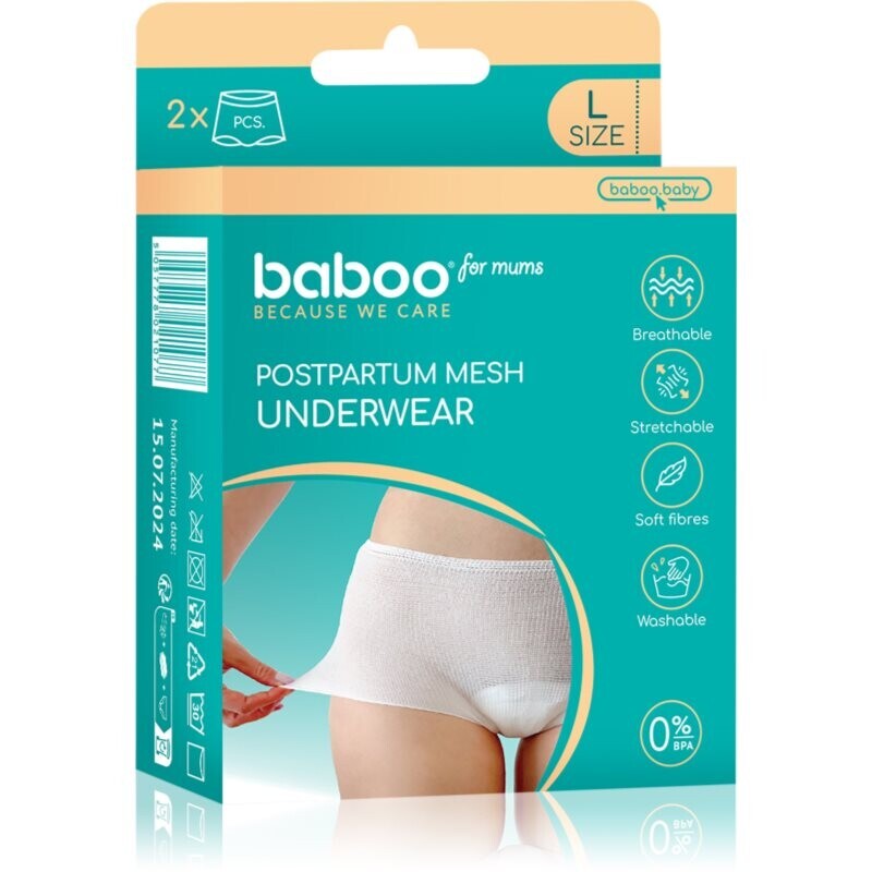 Baboo Postpartum Mesh Pants postpartum underwear size L 2 pc