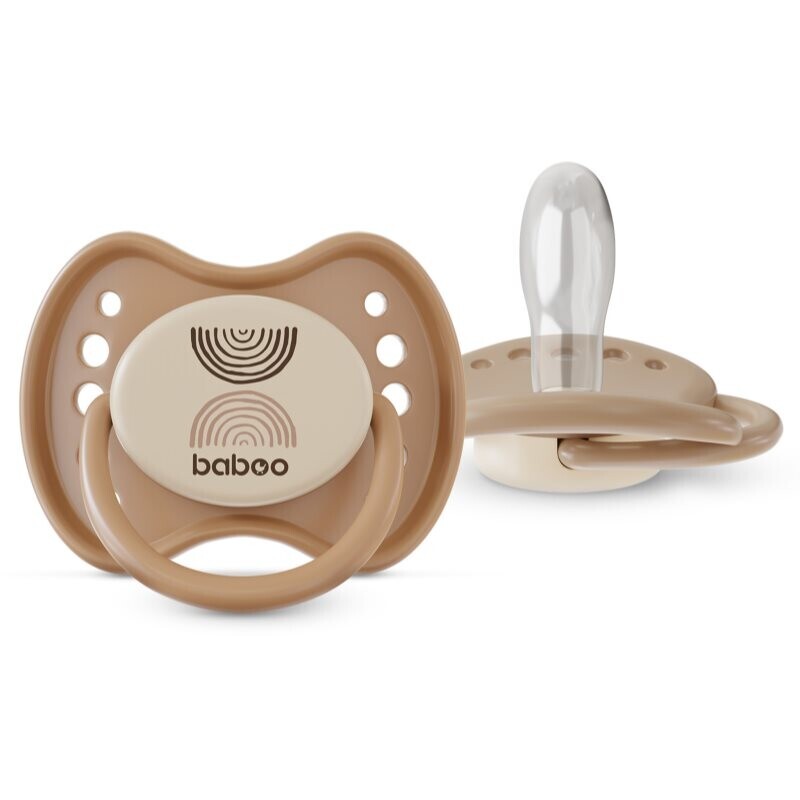 Baboo Soothers Silicone Symmetrical with Case dummy Au Naturale 0-6 m 2 pc