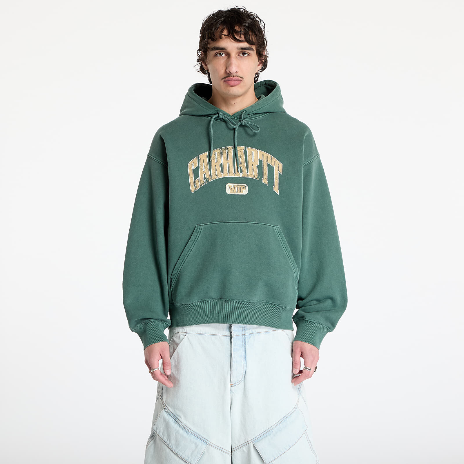 Sweatshirt Carhartt WIP Hooded Library Sweat UNISEX Conifer Garment Dyed M